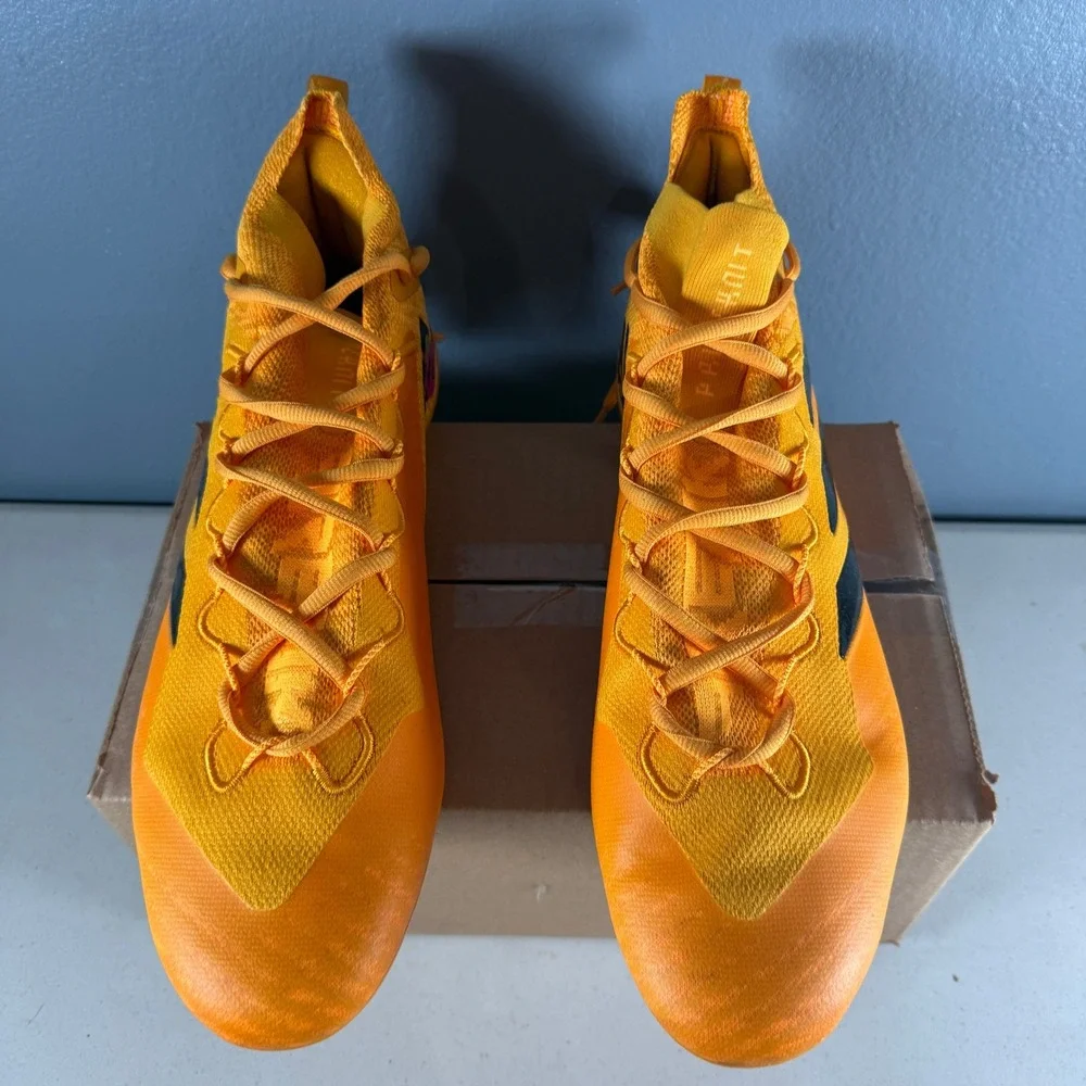 Adidas Adizero Football Cleats Orange Black Men Size 17 606001 Primeknit